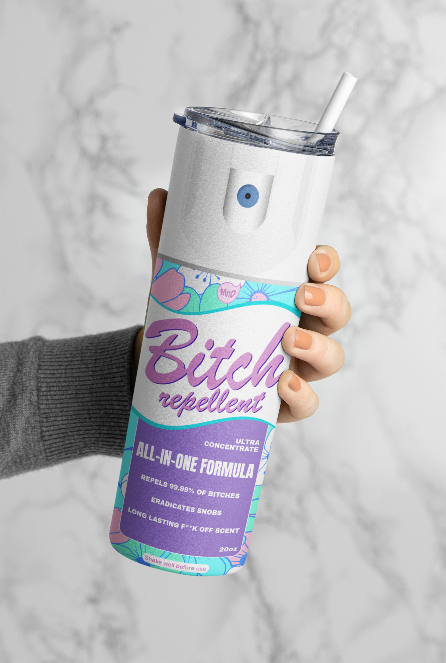 AnjecaLife b@tch repellent 750 ml stainless steel water bottle