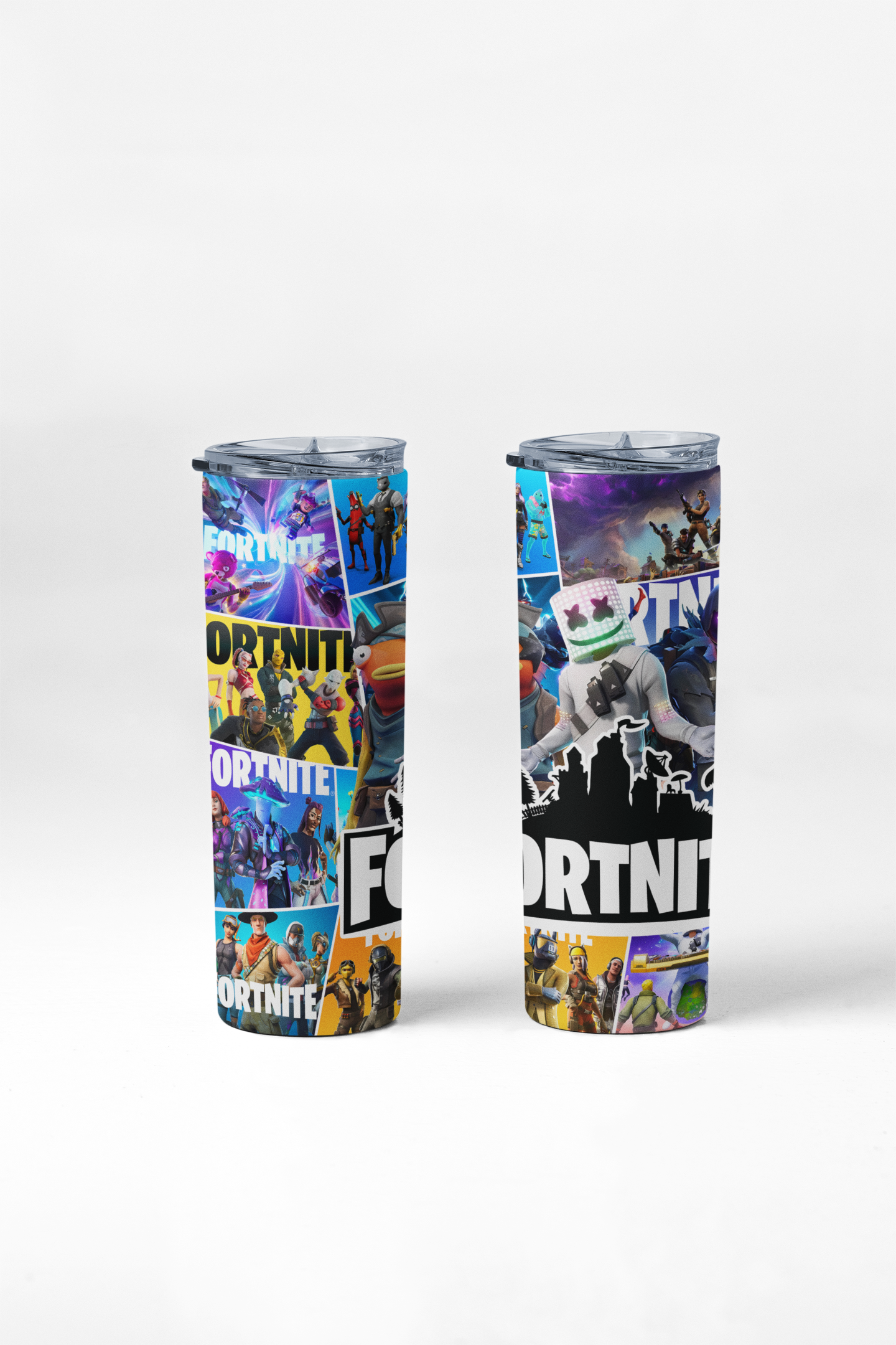 AnjecaLife FORTNITE inspired tumbler comic book style / water bottle with metal straw (Copy)