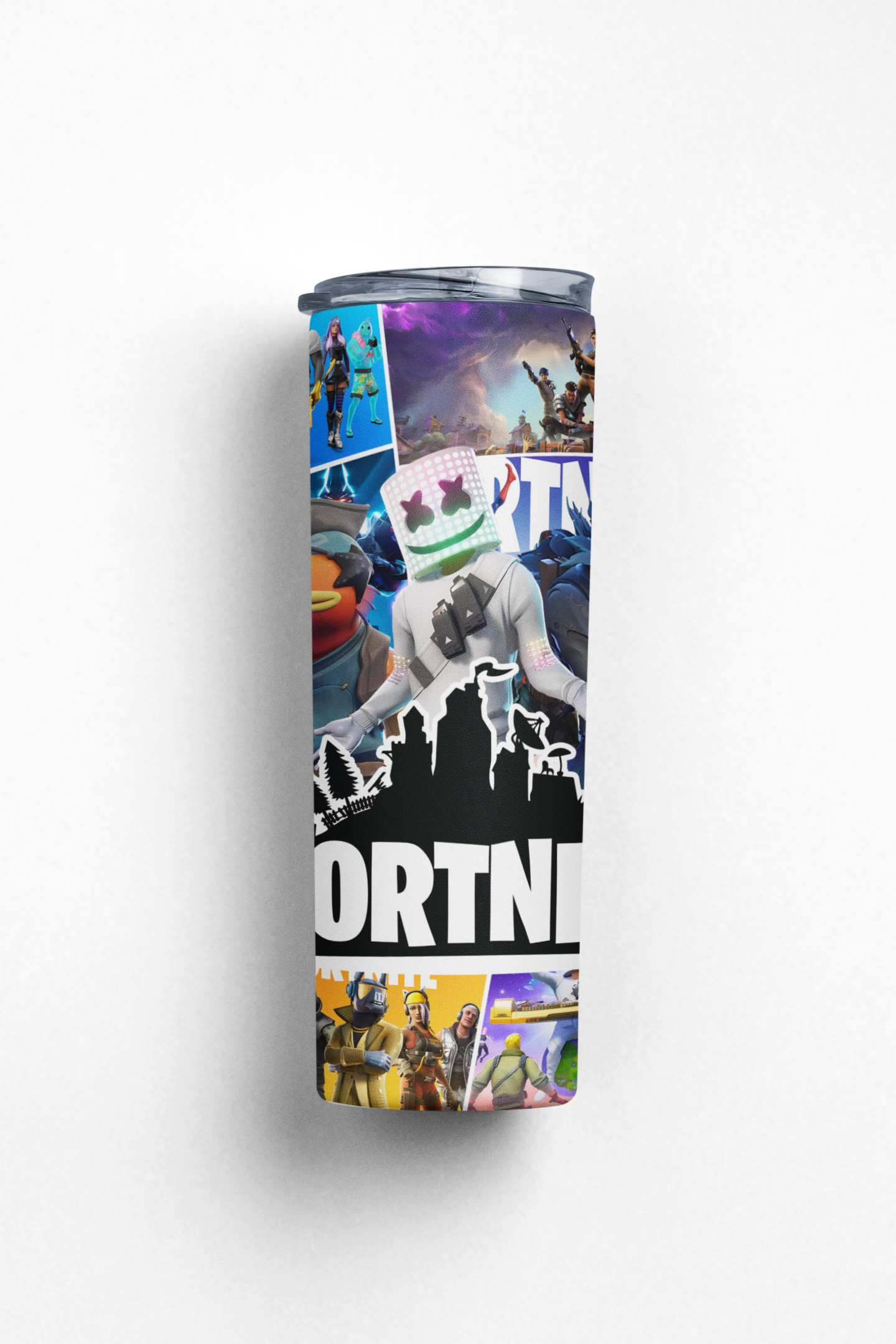 AnjecaLife FORTNITE inspired tumbler comic book style / water bottle with metal straw (Copy)