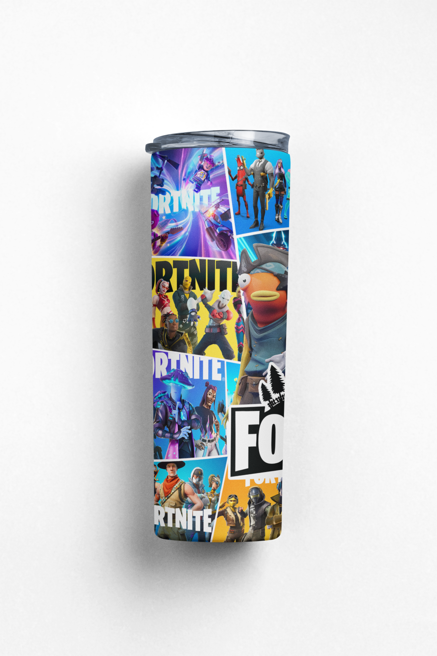 AnjecaLife FORTNITE inspired tumbler comic book style / water bottle with metal straw (Copy)