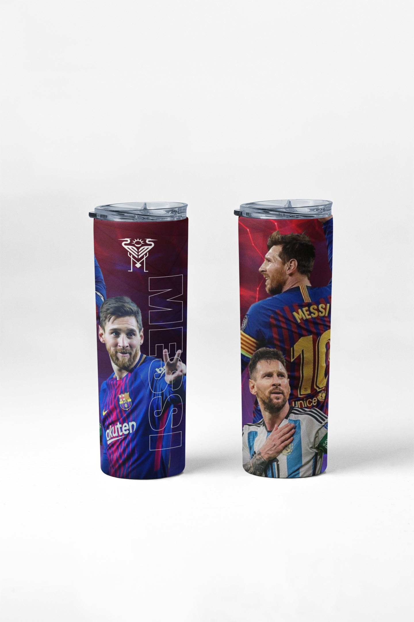 AnjecaLife GOAT messi water bottle / tumbler hydrate in style perfect for any Barcelona fan gifts for boys, football with metal straw and straw cleaner.